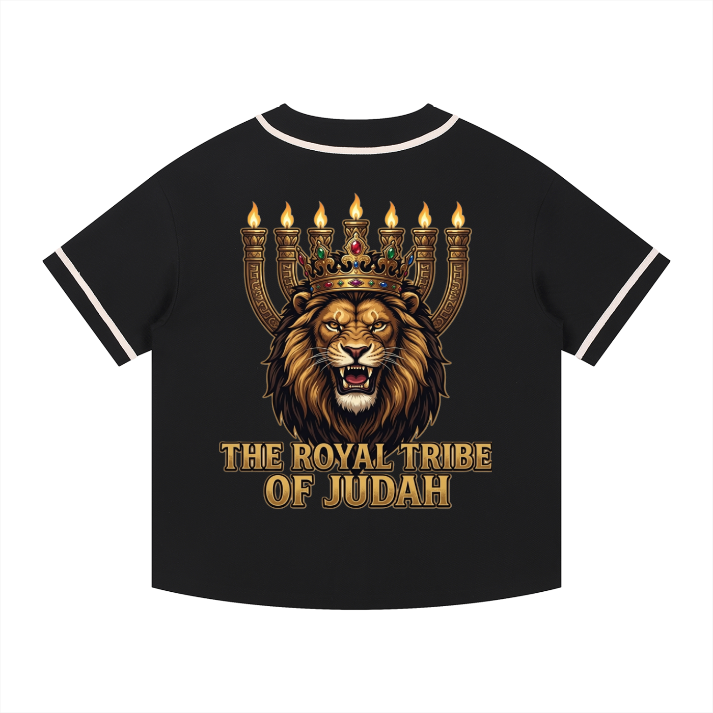 Nu Kingdom Kreationz & Apparel Contrast Piped Button-Up Judah Battle Jersey