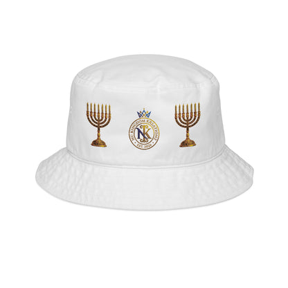 Nu Kingdom Kreationz & Apparel  Menorah Bucket Hat — Hanukkah Dreidel & Menorah Embroidered Hat