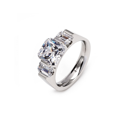 RG206W B.Tiff Tension 2 ct Cushion Cut with Emeralds Engagement Ring