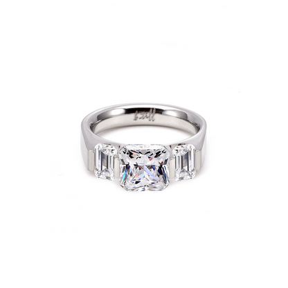 RG206W B.Tiff Tension 2 ct Cushion Cut with Emeralds Engagement Ring