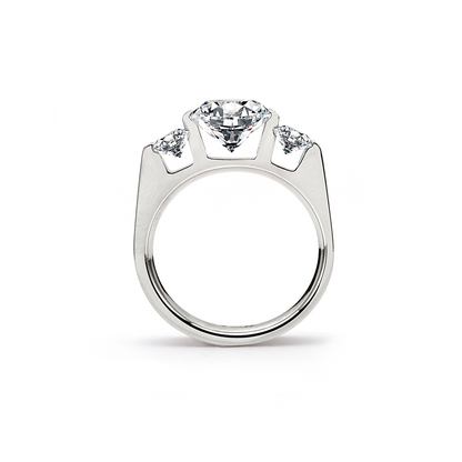 RG206W B.Tiff Tension 2 ct Cushion Cut with Emeralds Engagement Ring