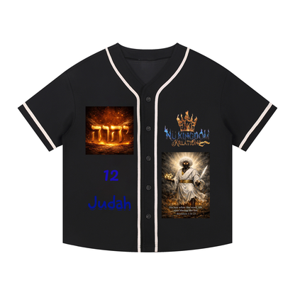 Nu Kingdom Kreationz & Apparel Contrast Piped Button-Up Judah Battle Jersey