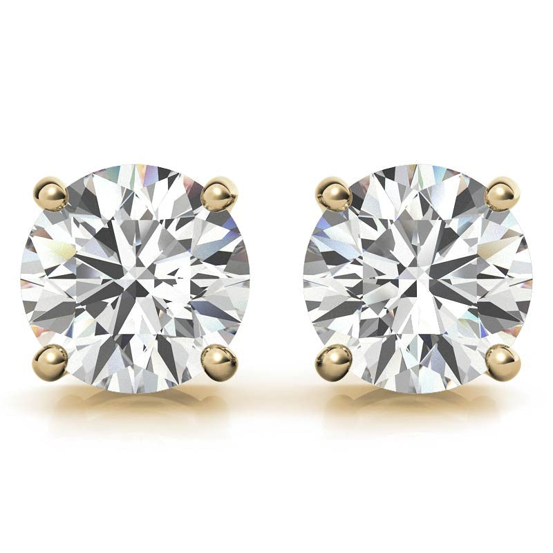 Diamond Stud Earrings in 14K White or Yellow Gold - G Color VS Clarity